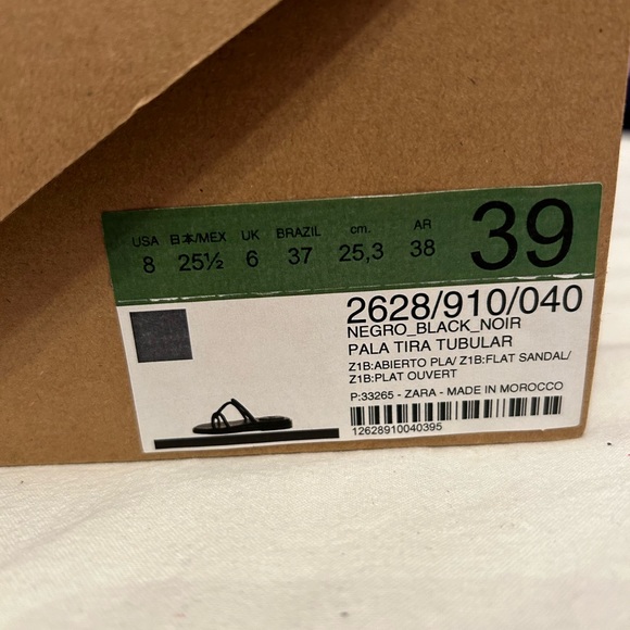 Black Leather Zara Sandals - Picture 8 of 9